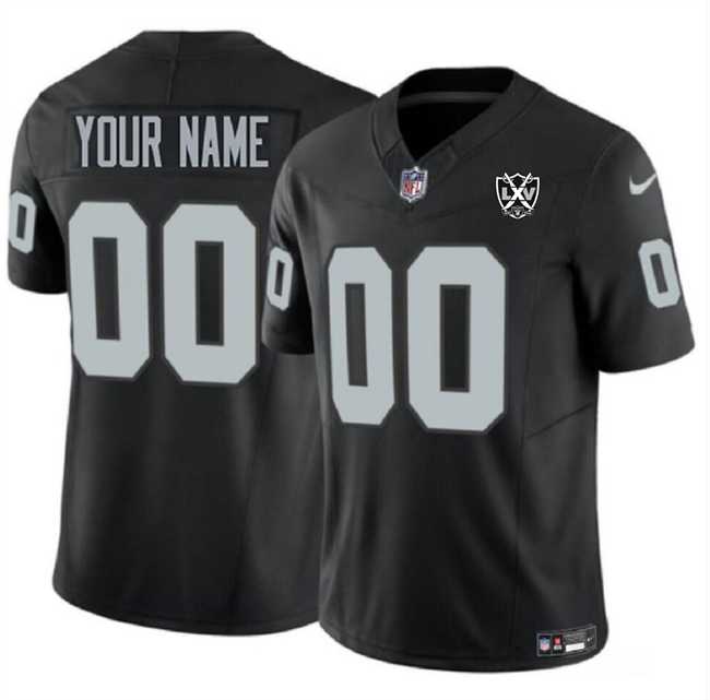 Mens Las Vegas Raiders Active Player Custom Black 2024 F.U.S.E 65th Anniversary Patch Vapor Football Stitched Jersey